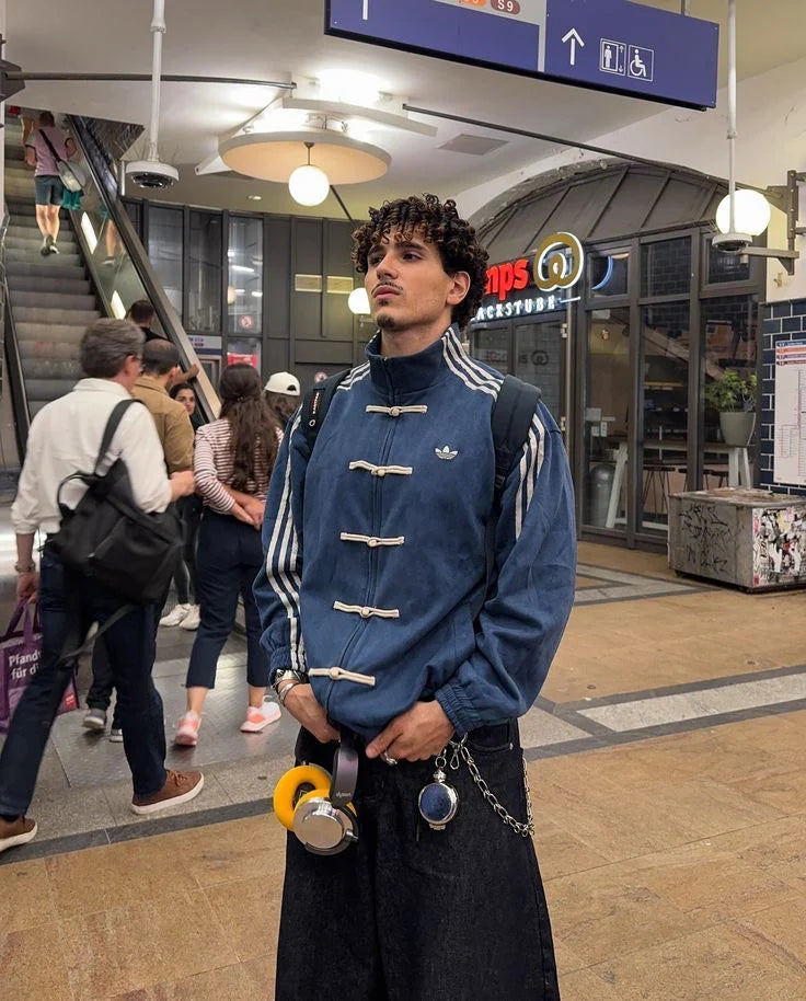 CNY-Streetwear Navy Blue Suede Jacket