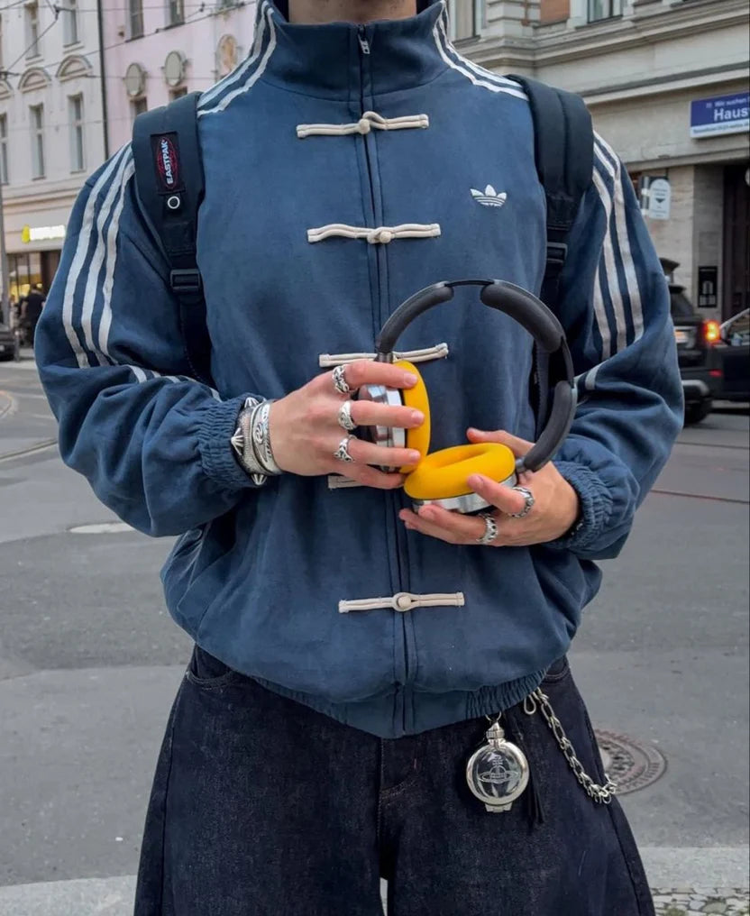 CNY-Streetwear Navy Blue Suede Jacket