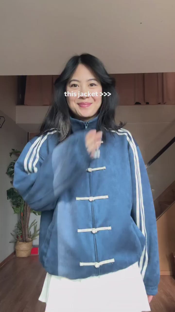 CNY-Streetwear Navy Blue Suede Jacket